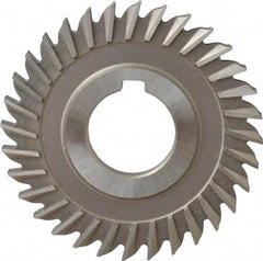 Made in USA - 3" Blade Diam x 1/4" Blade Thickness, 1" Hole, 32 Teeth, High Speed Steel Side Chip Saw - Straight Tooth, Arbor Connection, Right Hand Cut, Uncoated, with Keyway - Best Tool & Supply