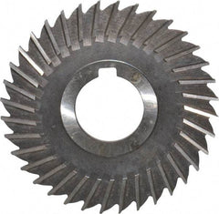 Made in USA - 4" Blade Diam x 9/64" Blade Thickness, 1-1/4" Hole, 36 Teeth, High Speed Steel Side Chip Saw - Straight Tooth, Arbor Connection, Right Hand Cut, Uncoated, with Keyway - Best Tool & Supply