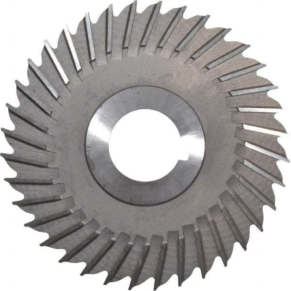 Made in USA - 4" Blade Diam x 1/8" Blade Thickness, 1" Hole, 36 Teeth, High Speed Steel Side Chip Saw - Straight Tooth, Arbor Connection, Right Hand Cut, Uncoated, with Keyway - Best Tool & Supply