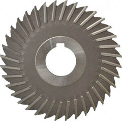 Made in USA - 4" Blade Diam x 9/64" Blade Thickness, 1" Hole, 36 Teeth, High Speed Steel Side Chip Saw - Straight Tooth, Arbor Connection, Right Hand Cut, Uncoated, with Keyway - Best Tool & Supply