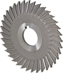 Made in USA - 4" Blade Diam x 5/32" Blade Thickness, 1" Hole, 36 Teeth, High Speed Steel Side Chip Saw - Straight Tooth, Arbor Connection, Right Hand Cut, Uncoated, with Keyway - Best Tool & Supply