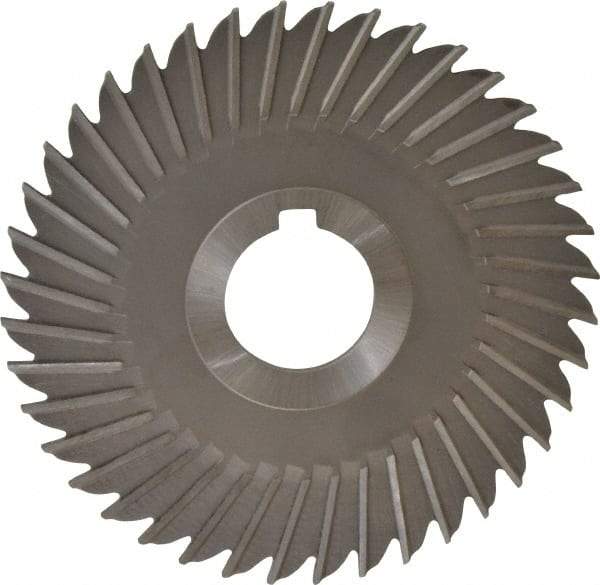 Made in USA - 5" Blade Diam x 1/8" Blade Thickness, 1-1/4" Hole, 40 Teeth, High Speed Steel Side Chip Saw - Straight Tooth, Arbor Connection, Right Hand Cut, Uncoated, with Keyway - Best Tool & Supply