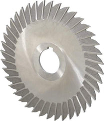 Made in USA - 5" Blade Diam x 3/32" Blade Thickness, 1" Hole, 40 Teeth, High Speed Steel Side Chip Saw - Straight Tooth, Arbor Connection, Right Hand Cut, Uncoated, with Keyway - Best Tool & Supply