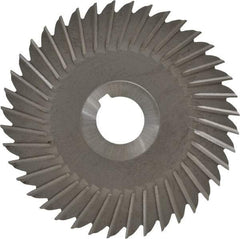 Made in USA - 5" Blade Diam x 5/32" Blade Thickness, 1" Hole, 40 Teeth, High Speed Steel Side Chip Saw - Straight Tooth, Arbor Connection, Right Hand Cut, Uncoated, with Keyway - Best Tool & Supply