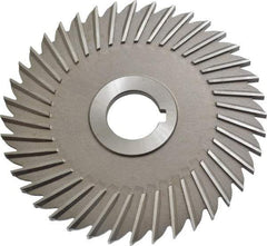 Made in USA - 5" Blade Diam x 3/16" Blade Thickness, 1" Hole, 40 Teeth, High Speed Steel Side Chip Saw - Straight Tooth, Arbor Connection, Right Hand Cut, Uncoated, with Keyway - Best Tool & Supply