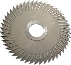 Made in USA - 6" Blade Diam x 1/8" Blade Thickness, 1-1/4" Hole, 48 Teeth, High Speed Steel Side Chip Saw - Straight Tooth, Arbor Connection, Right Hand Cut, Uncoated, with Keyway - Best Tool & Supply