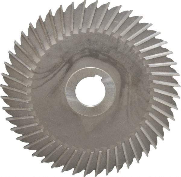 Made in USA - 6" Blade Diam x 5/32" Blade Thickness, 1" Hole, 48 Teeth, High Speed Steel Side Chip Saw - Straight Tooth, Arbor Connection, Right Hand Cut, Uncoated, with Keyway - Best Tool & Supply