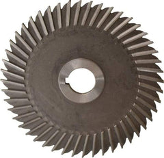 Made in USA - 6" Blade Diam x 3/16" Blade Thickness, 1" Hole, 48 Teeth, High Speed Steel Side Chip Saw - Straight Tooth, Arbor Connection, Right Hand Cut, Uncoated, with Keyway - Best Tool & Supply