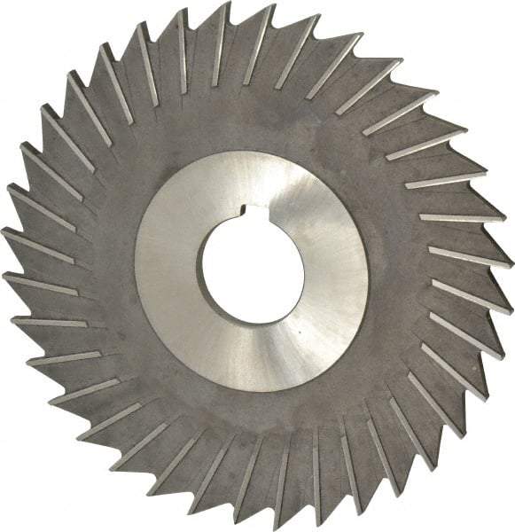 Made in USA - 6" Blade Diam x 3/16" Blade Thickness, 1-1/4" Hole, 48 Teeth, High Speed Steel Side Chip Saw - Straight Tooth, Arbor Connection, Right Hand Cut, Uncoated, with Keyway - Best Tool & Supply