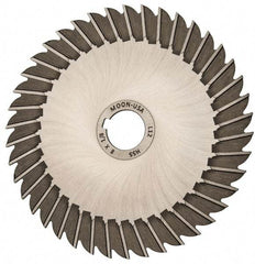 Made in USA - 8" Blade Diam x 1/8" Blade Thickness, 1-1/4" Hole, 42 Teeth, High Speed Steel Side Chip Saw - Straight Tooth, Arbor Connection, Right Hand Cut, Uncoated, with Keyway - Best Tool & Supply