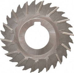 Made in USA - 3" Blade Diam x 1/16" Blade Thickness, 1" Hole, 28 Teeth, High Speed Steel Side Chip Saw - Staggered Tooth, Arbor Connection, Right Hand Cut, Uncoated, with Keyway - Best Tool & Supply