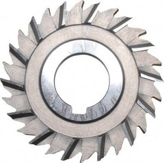 Made in USA - 3" Blade Diam x 1/4" Blade Thickness, 1" Hole, 28 Teeth, High Speed Steel Side Chip Saw - Staggered Tooth, Arbor Connection, Right Hand Cut, Uncoated, with Keyway - Best Tool & Supply