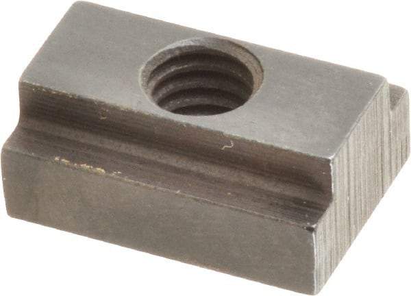 Gibraltar - 5/16-18 Tapped Through T Slot Nut - 3/8" Slot Width, 5/8 x 1/4" Base Width x Height, 7/8 x 3/8" OAL x Height - Best Tool & Supply