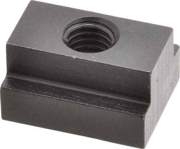 Gibraltar - 3/8-16 Tapped Through T Slot Nut - 9/16" Slot Width, 7/8 x 11/32" Base Width x Height, 1-1/8 x 5/8" OAL x Height - Best Tool & Supply