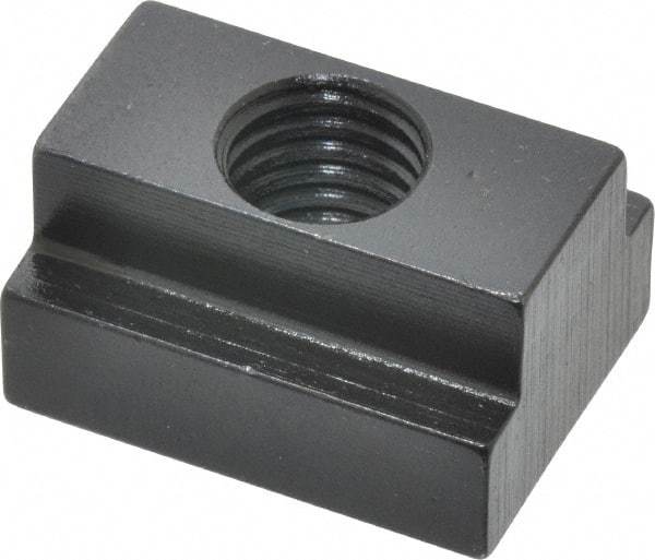 Gibraltar - M12x1.75 Tapped Through T Slot Nut - 9/16" Slot Width, 22 x 9mm Base Width x Height, 29 x 16mm OAL x Height - Best Tool & Supply