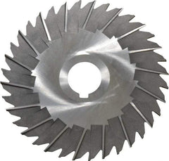 Made in USA - 5" Blade Diam x 3/32" Blade Thickness, 1" Hole, 36 Teeth, High Speed Steel Side Chip Saw - Staggered Tooth, Arbor Connection, Right Hand Cut, Uncoated, with Keyway - Best Tool & Supply