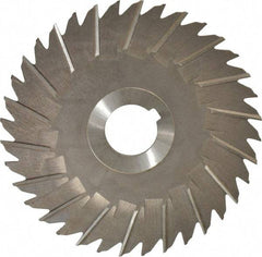 Made in USA - 5" Blade Diam x 1/8" Blade Thickness, 1" Hole, 36 Teeth, High Speed Steel Side Chip Saw - Staggered Tooth, Arbor Connection, Right Hand Cut, Uncoated, with Keyway - Best Tool & Supply