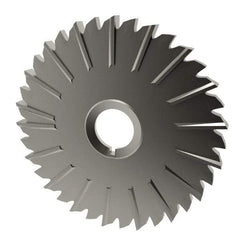 Made in USA - 5" Blade Diam x 1/4" Blade Thickness, 1" Hole, 36 Teeth, High Speed Steel Side Chip Saw - Staggered Tooth, Arbor Connection, Right Hand Cut, Uncoated, with Keyway - Best Tool & Supply