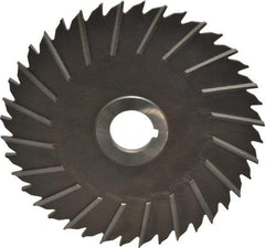 Made in USA - 6" Blade Diam x 3/16" Blade Thickness, 1" Hole, 40 Teeth, High Speed Steel Side Chip Saw - Staggered Tooth, Arbor Connection, Right Hand Cut, Uncoated, with Keyway - Best Tool & Supply