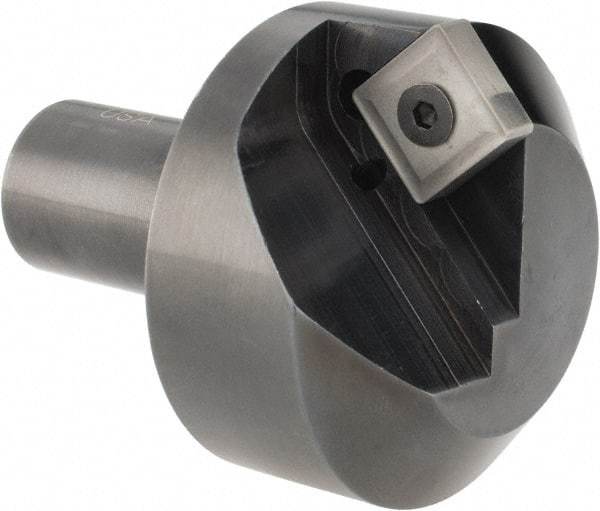 Cutting Tool Technologies - 100° Included Angle, 1.9" Max Cut Diam, 1.9mm Body Diam, 3/4" Shank Diam, 2-3/8" OAL, Indexable Countersink - 0.27" LOC, Square Insert, SNMG 432 Insert Style, Negative Rake, Series NC - Best Tool & Supply