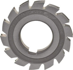 Made in USA - 1/16" Radius, 1/8" Circle Diam, 2-1/4" Diam x 0.26" Wide Cut, High Speed Steel Concave Radius Cutter - 2-1/4" OAL, Arbor Connection, Uncoated, Form Relieved, 10 Teeth - Best Tool & Supply