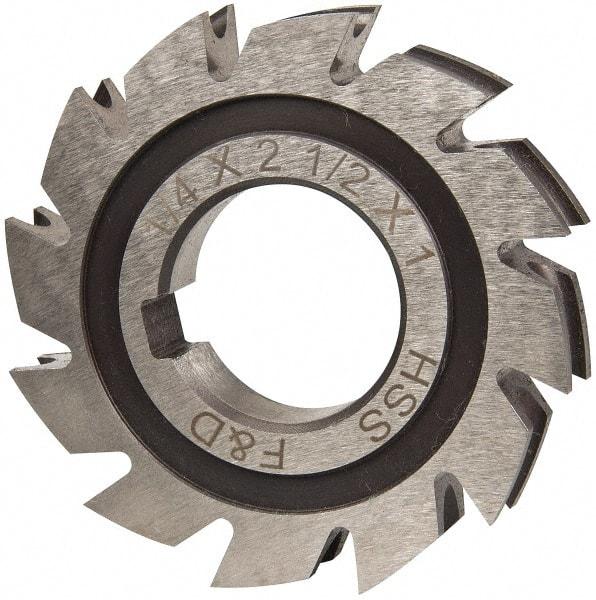 Made in USA - 1/8" Radius, 1/4" Circle Diam, 2-1/2" Diam x 0.445" Wide Cut, High Speed Steel Concave Radius Cutter - 2-1/2" OAL, Arbor Connection, Uncoated, Form Relieved, 10 Teeth - Best Tool & Supply