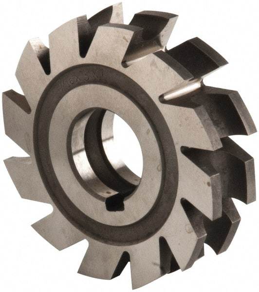 Made in USA - 7/32" Radius, 7/16" Circle Diam, 3" Diam x 0.76" Wide Cut, High Speed Steel Concave Radius Cutter - 3" OAL, Arbor Connection, Uncoated, Form Relieved, 10 Teeth - Best Tool & Supply