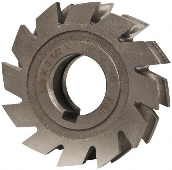 Made in USA - 5/16" Radius, 5/8" Circle Diam, 3-1/2" Diam x 1.01" Wide Cut, High Speed Steel Concave Radius Cutter - 3-1/2" OAL, Arbor Connection, Uncoated, Form Relieved, 10 Teeth - Best Tool & Supply