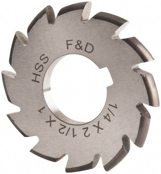 Made in USA - 1/8" Radius, 1/4" Circle Diam, 2-1/2" Cutter Diam, Arbor Connection, Convex Radius Cutter - High Speed Steel, Uncoated, Form Relieved, 12 Teeth - Best Tool & Supply