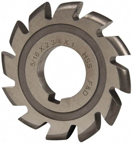 Made in USA - 5/32" Radius, 5/8" Circle Diam, 2-3/4" Cutter Diam, Arbor Connection, Convex Radius Cutter - High Speed Steel, Uncoated, Form Relieved, 12 Teeth - Best Tool & Supply