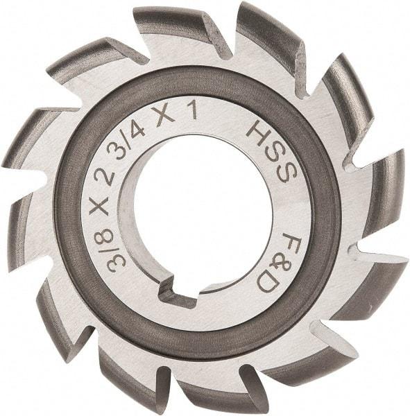 Made in USA - 3/16" Radius, 3/8" Circle Diam, 2-3/4" Cutter Diam, Arbor Connection, Convex Radius Cutter - High Speed Steel, Uncoated, Form Relieved, 12 Teeth - Best Tool & Supply