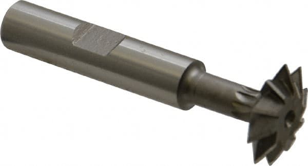 Made in USA - 3/4° 3/4" Cut Diam, 3/16" Cut Width, 3/8" Shank, High Speed Steel Double-Angle Cutter - Best Tool & Supply