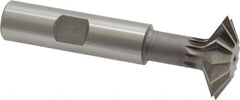 Made in USA - 1° 1" Cut Diam, 5/16" Cut Width, 1/2" Shank, High Speed Steel Double-Angle Cutter - Best Tool & Supply