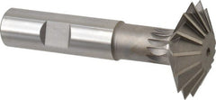 Made in USA - 1-1/2° 1-1/2" Cut Diam, 1/2" Cut Width, 5/8" Shank, High Speed Steel Double-Angle Cutter - Best Tool & Supply