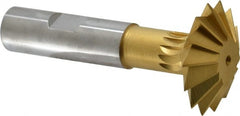 Made in USA - 1-1/2° 1-1/2" Cut Diam, 1/2" Cut Width, 5/8" Shank, High Speed Steel Double-Angle Cutter - Best Tool & Supply