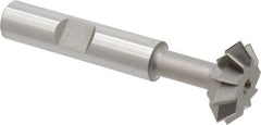 Made in USA - 3/4° 3/4" Cut Diam, 1/4" Cut Width, 3/8" Shank, High Speed Steel Double-Angle Cutter - Best Tool & Supply