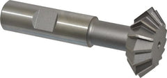 Made in USA - 1-3/8° 1-3/8" Cut Diam, 1/2" Cut Width, 5/8" Shank, High Speed Steel Double-Angle Cutter - Best Tool & Supply