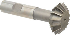 Made in USA - 1-1/2° 1-1/2" Cut Diam, 9/16" Cut Width, 5/8" Shank, High Speed Steel Double-Angle Cutter - Best Tool & Supply