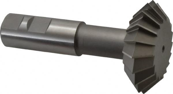 Made in USA - 2-1/4° 2-1/4" Cut Diam, 3/4" Cut Width, 7/8" Shank, High Speed Steel Double-Angle Cutter - Best Tool & Supply