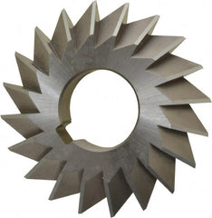 Made in USA - 2-3/4° 2-3/4" Cut Diam, 1/2" Cut Width, 1" Arbor, High Speed Steel Double-Angle Cutter - Best Tool & Supply