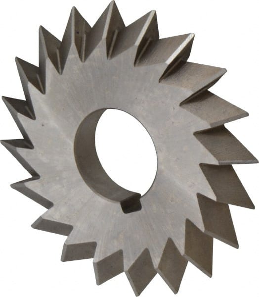 Made in USA - 4° 4" Cut Diam, 1/2" Cut Width, 1-1/4" Arbor, High Speed Steel Double-Angle Cutter - Best Tool & Supply