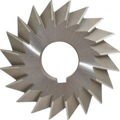 Made in USA - 4° 4" Cut Diam, 3/4" Cut Width, 1-1/4" Arbor, High Speed Steel Double-Angle Cutter - Best Tool & Supply