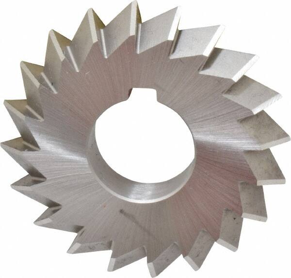 Made in USA - 2-3/4° 2-3/4" Cut Diam, 1/2" Cut Width, 1" Arbor, High Speed Steel Double-Angle Cutter - Best Tool & Supply