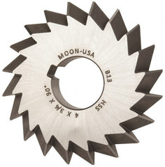 Made in USA - 4° 4" Cut Diam, 3/4" Cut Width, 1-1/4" Arbor, High Speed Steel Double-Angle Cutter - Best Tool & Supply