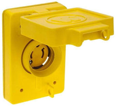 Value Collection - 125 VAC, 15 Amp, L1-15R NEMA, Ungrounded Receptacle - 2 Poles, 2 Wire, Female End, Yellow - Best Tool & Supply