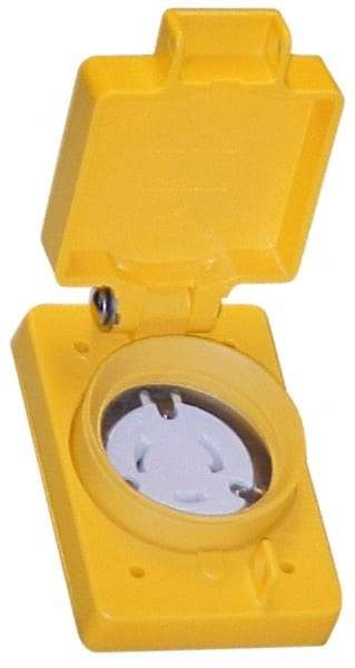 Value Collection - 277 VAC, 15 Amp, L7-15R NEMA, Ungrounded Receptacle - 2 Poles, 3 Wire, Female End, Yellow - Best Tool & Supply