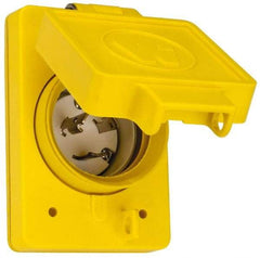 Value Collection - 250 VAC, 20 Amp, L6-20P NEMA, Ungrounded Receptacle - 2 Poles, 3 Wire, Male End, Yellow - Best Tool & Supply