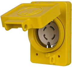 Value Collection - 250 VAC, 30 Amp, L15-30R NEMA, Self Grounding Receptacle - 3 Poles, 3 Wire, Female End, Yellow - Best Tool & Supply