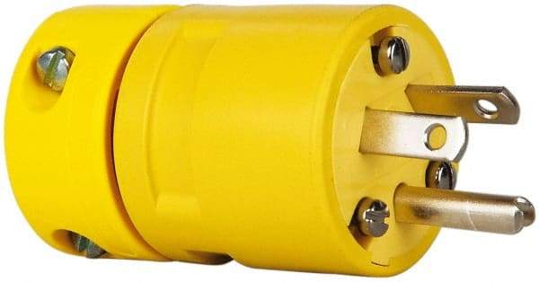 Value Collection - 277 VAC, 15 Amp, L7-15 NEMA, Straight, Ungrounded, Industrial Grade Connector - 2 Pole, 3 Wire, Rubber, Yellow - Best Tool & Supply