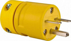 Value Collection - 250 VAC, 15 Amp, 6-16 NEMA, Straight, Ungrounded, Industrial Grade Plug - 2 Pole, 3 Wire, 1 Phase, Rubber, Yellow - Best Tool & Supply